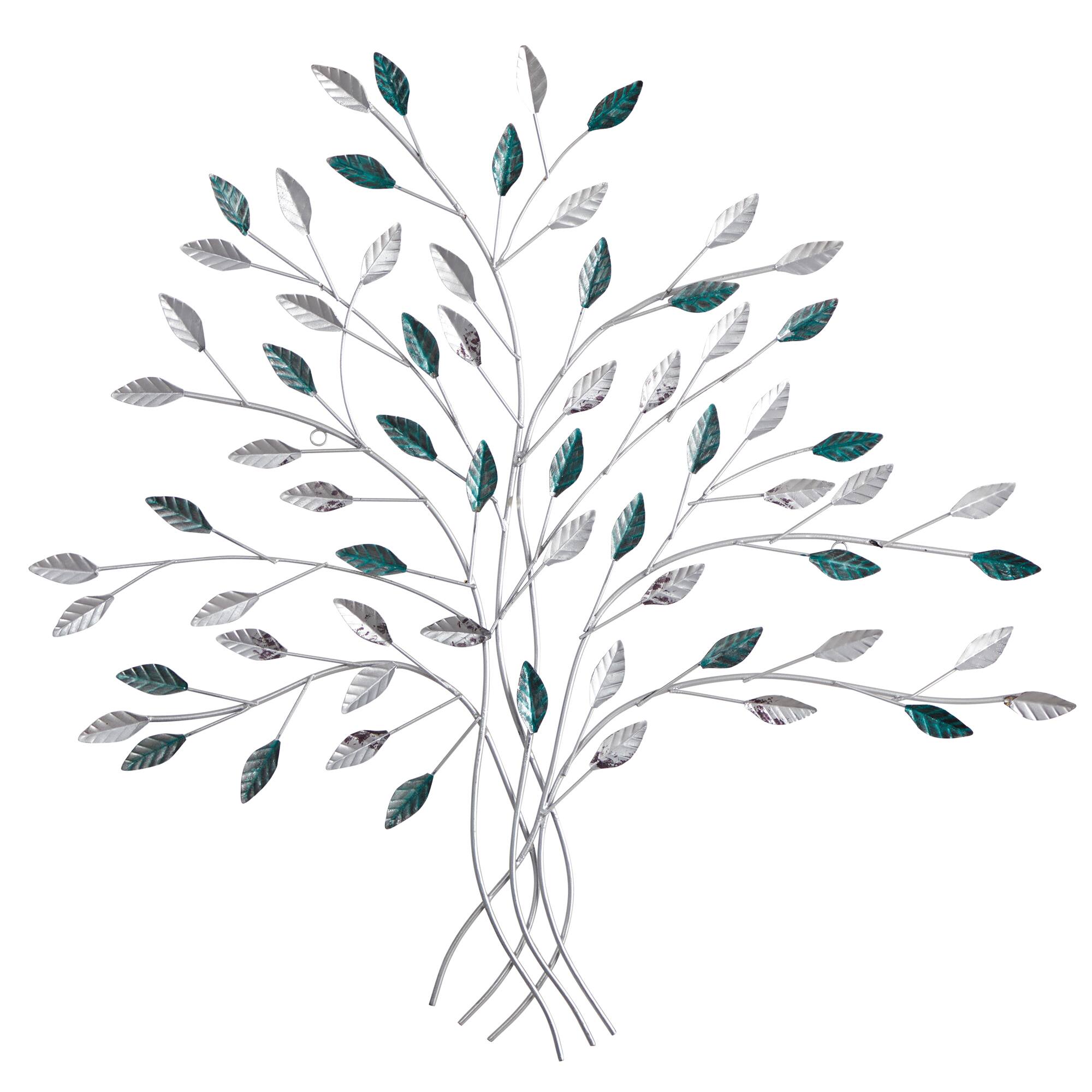 30" x 30" Hand-Painted Metal Tree of Life Wall Art Decor